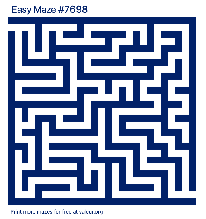 Free Printable Easy Maze number 7698