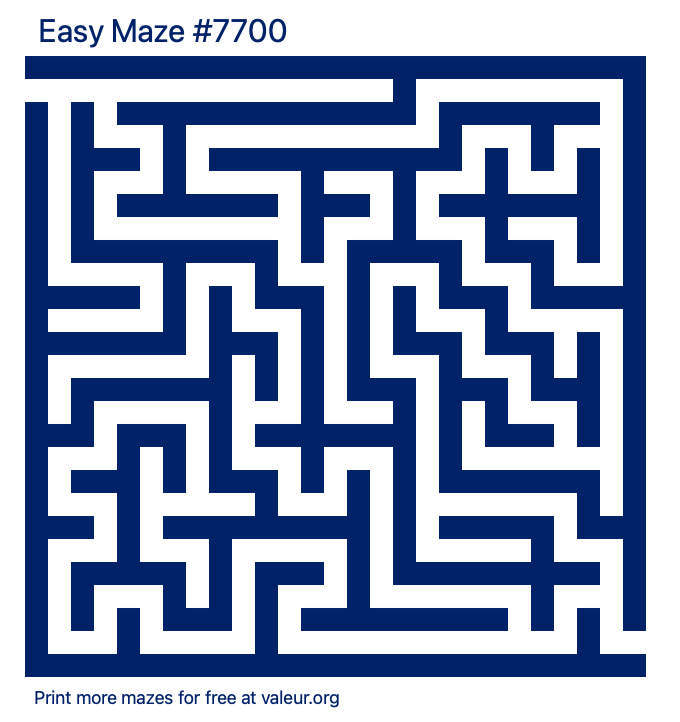 Free Printable Easy Maze number 7700