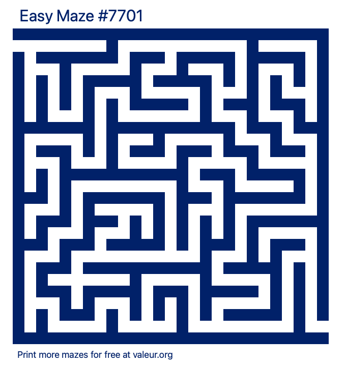 Free Printable Easy Maze number 7701