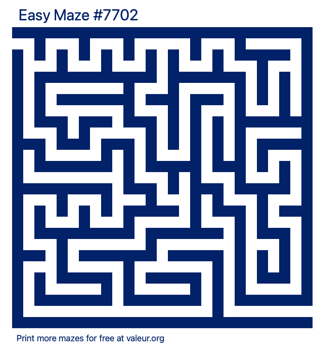 Free Printable Easy Maze number 7702