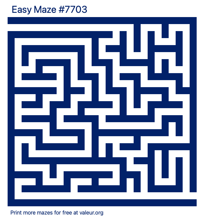 Free Printable Easy Maze number 7703