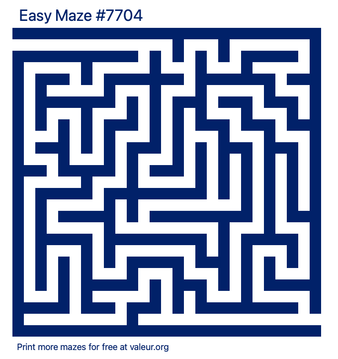 Free Printable Easy Maze number 7704