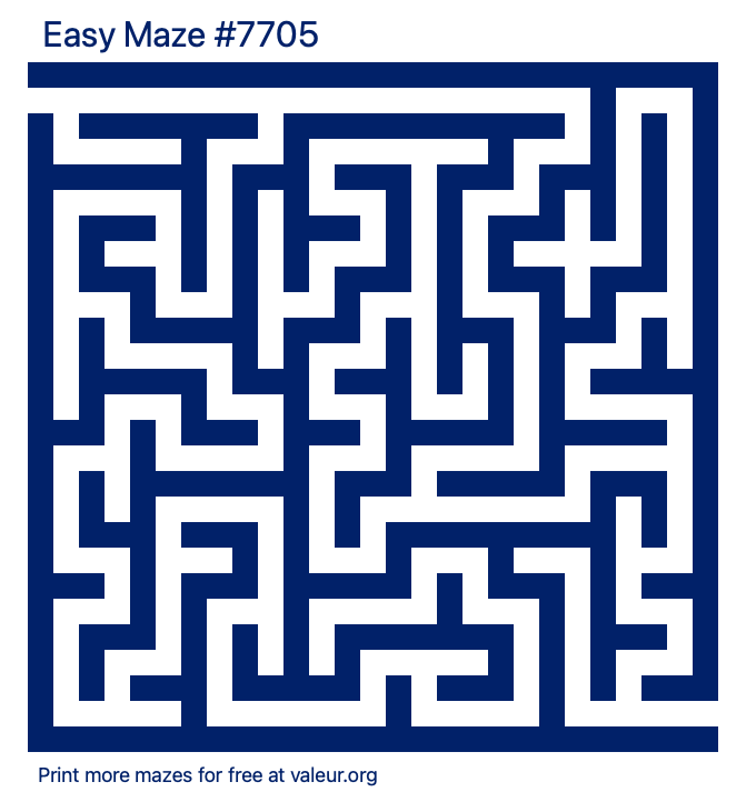 Free Printable Easy Maze number 7705