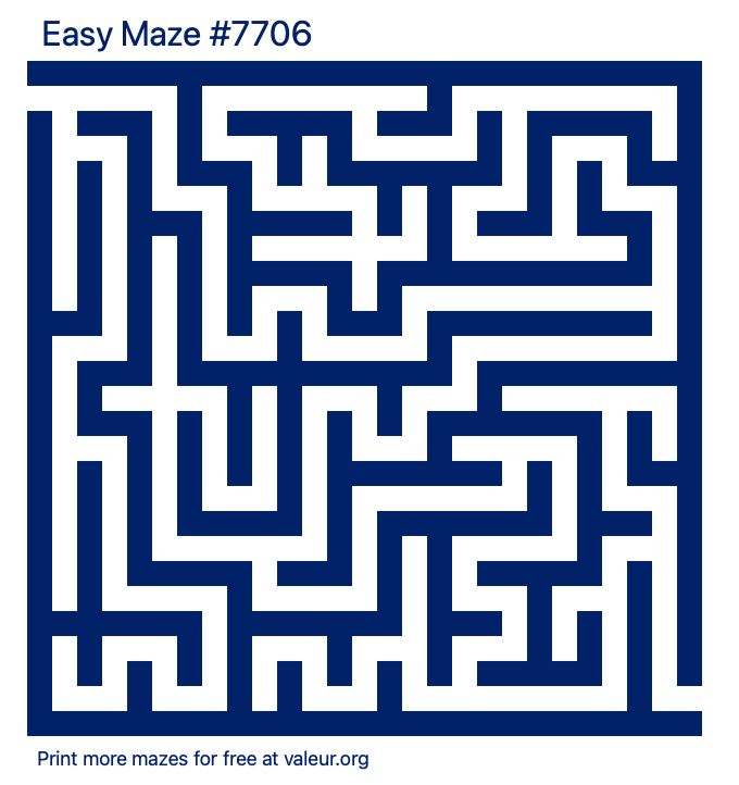 Free Printable Easy Maze number 7706