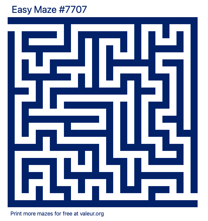 Free Printable Easy Maze number 7707