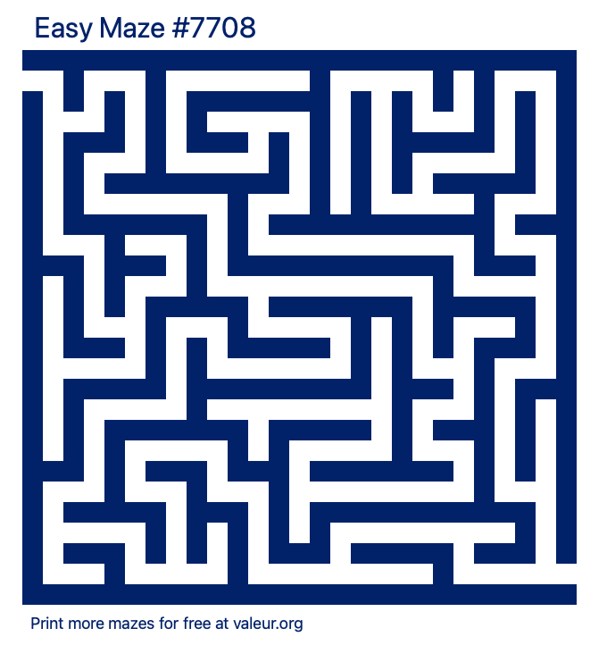 Free Printable Easy Maze number 7708