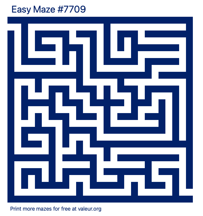 Free Printable Easy Maze number 7709