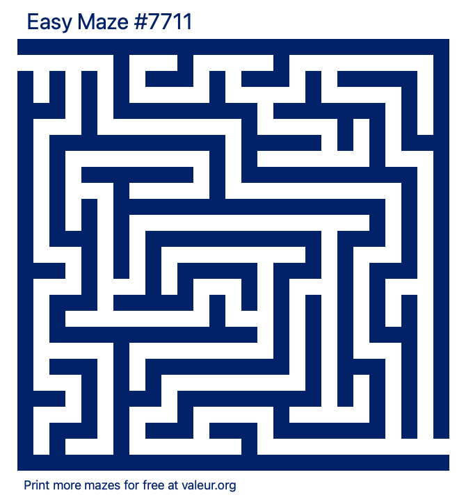 Free Printable Easy Maze number 7711