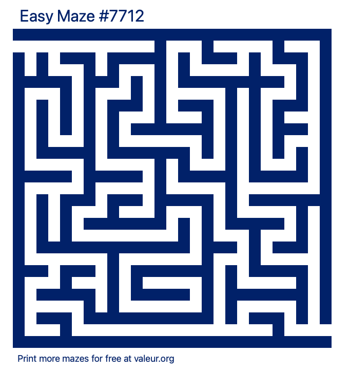 Free Printable Easy Maze number 7712