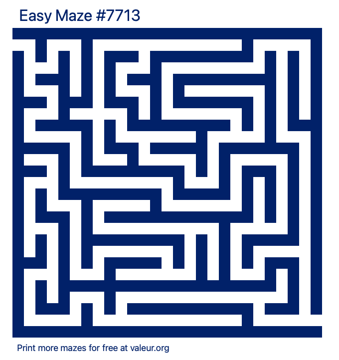 Free Printable Easy Maze number 7713