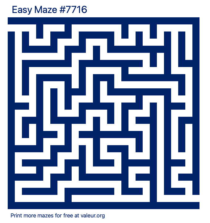 Free Printable Easy Maze number 7716