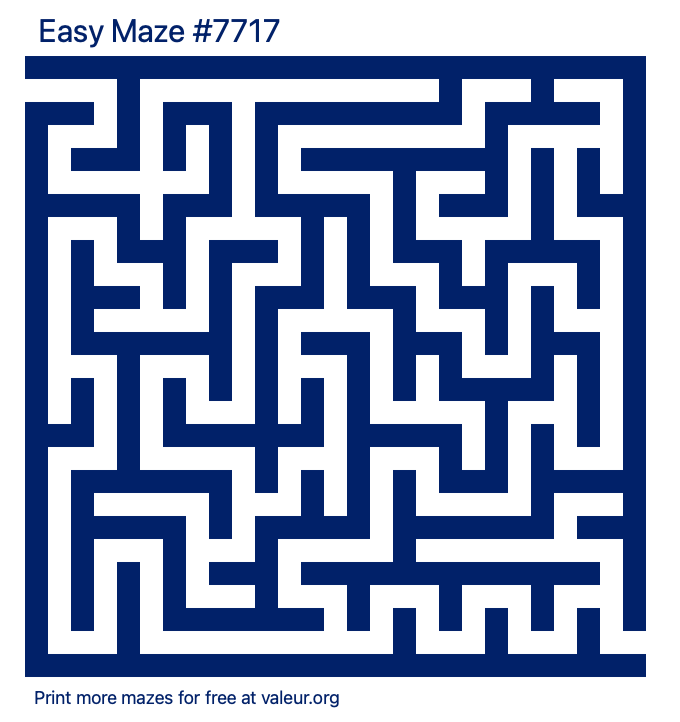 Free Printable Easy Maze number 7717