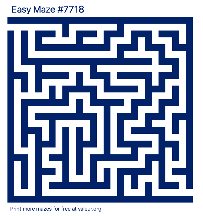 Free Printable Easy Maze number 7718