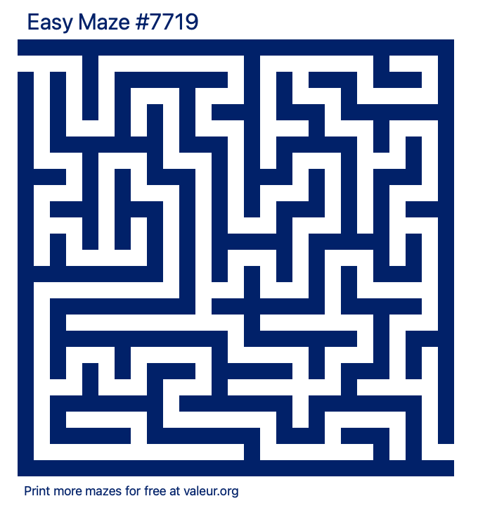 Free Printable Easy Maze number 7719