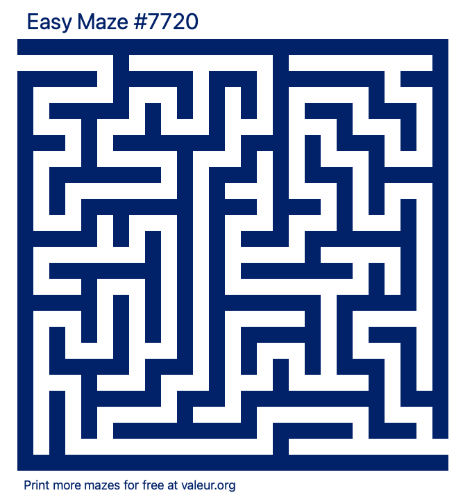 Free Printable Easy Maze number 7720