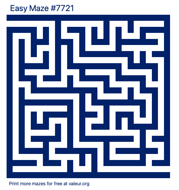 Free Printable Easy Maze number 7721