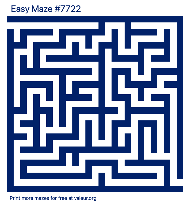 Free Printable Easy Maze number 7722