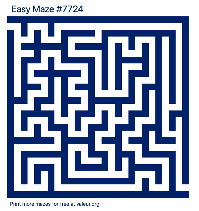 Free Printable Easy Maze number 7724