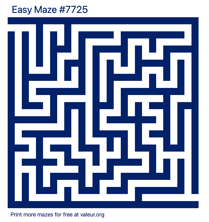 Free Printable Easy Maze number 7725