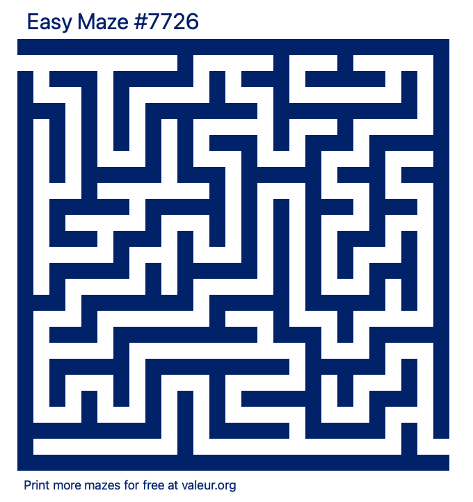 Free Printable Easy Maze number 7726