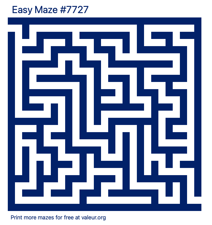 Free Printable Easy Maze number 7727