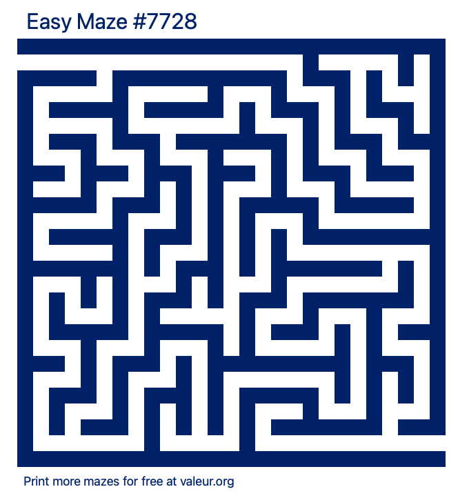 Free Printable Easy Maze number 7728