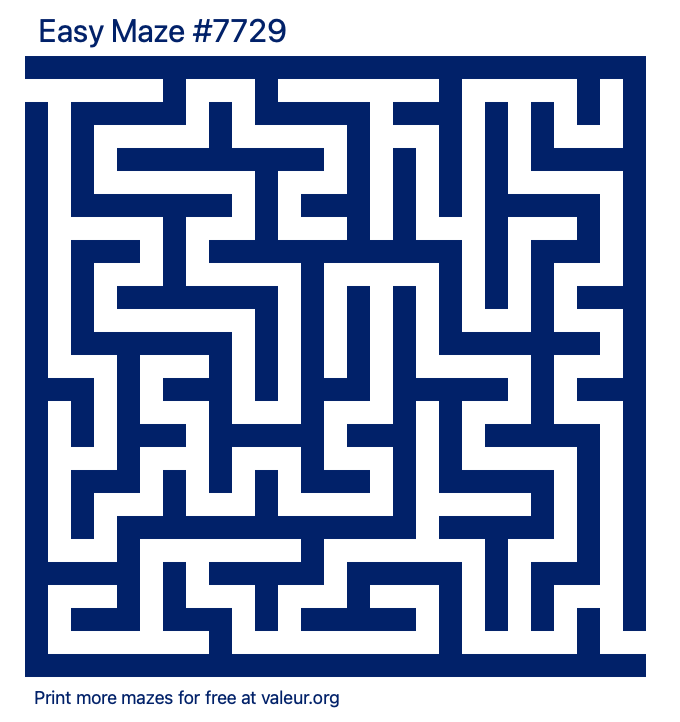 Free Printable Easy Maze number 7729