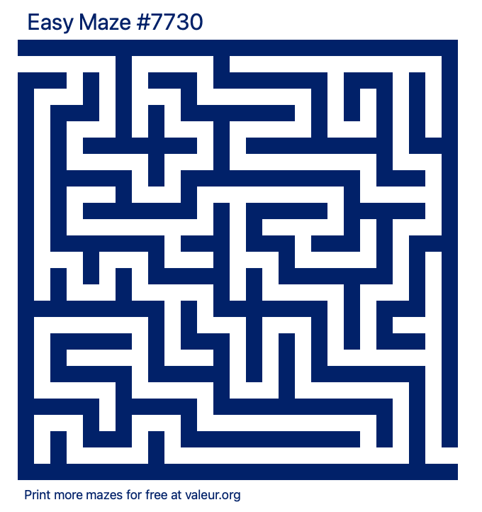 Free Printable Easy Maze number 7730