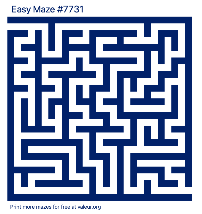 Free Printable Easy Maze number 7731