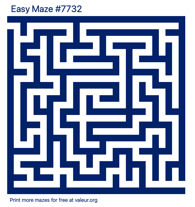 Free Printable Easy Maze number 7732