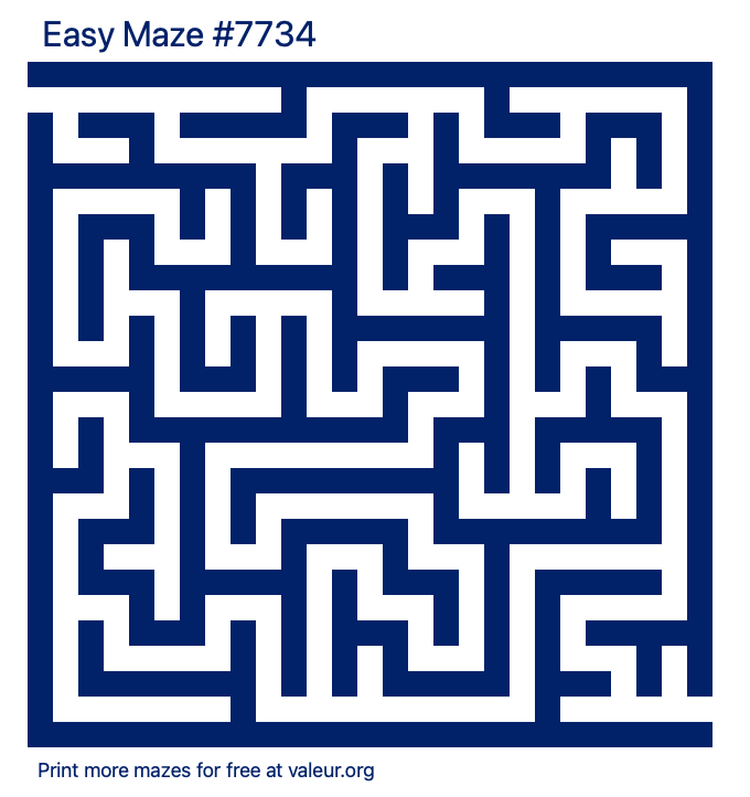 Free Printable Easy Maze number 7734