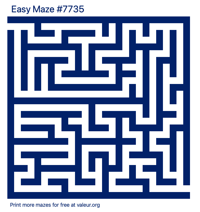 Free Printable Easy Maze number 7735