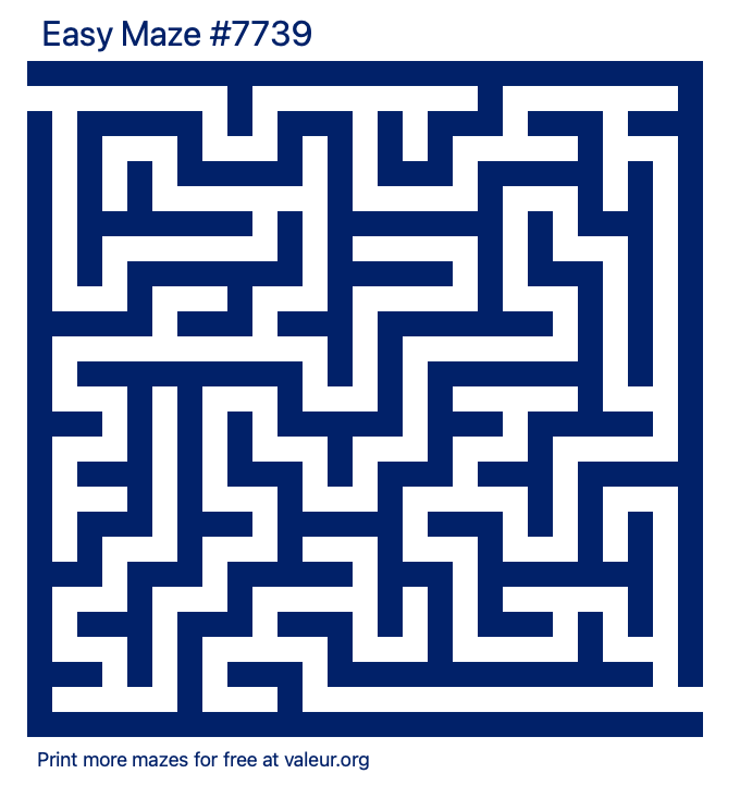 Free Printable Easy Maze number 7739