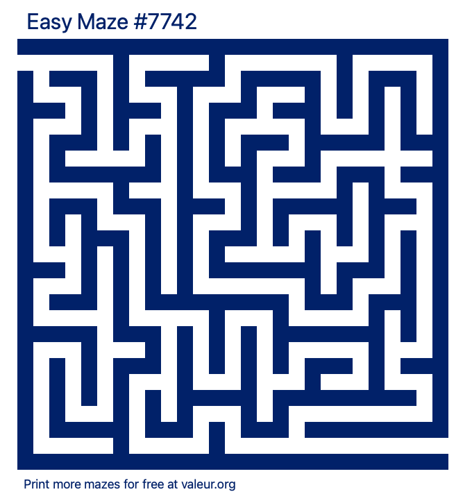 Free Printable Easy Maze number 7742