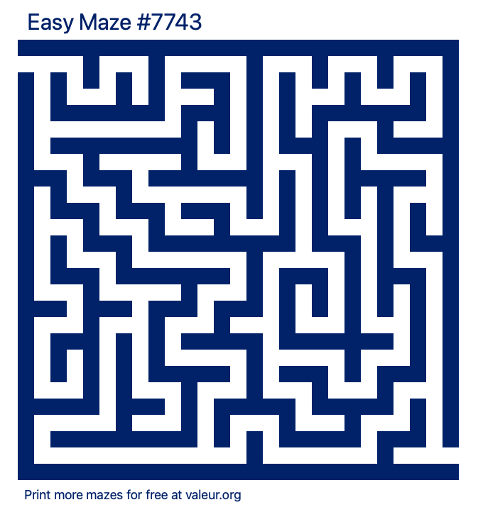 Free Printable Easy Maze number 7743