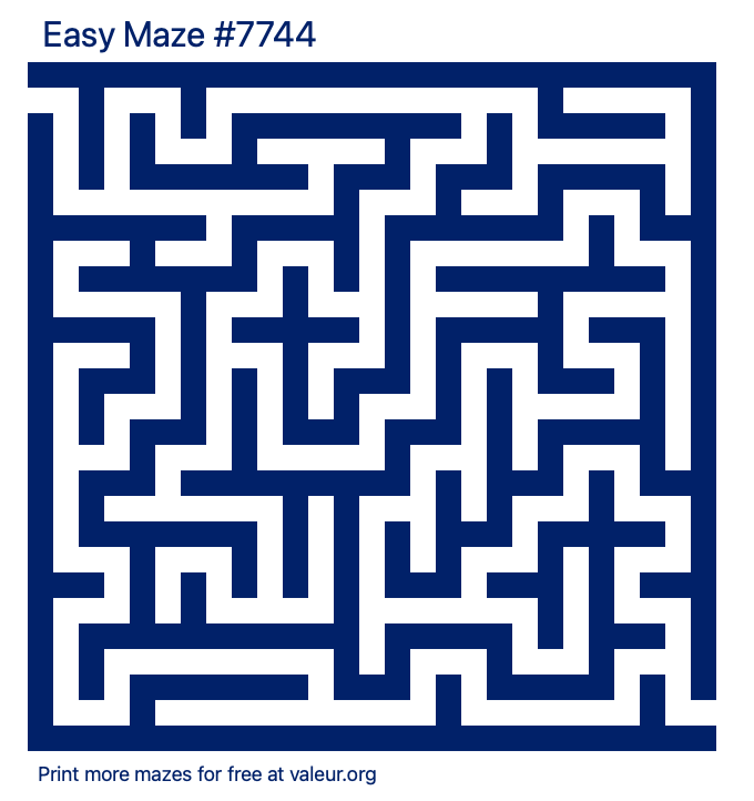 Free Printable Easy Maze number 7744