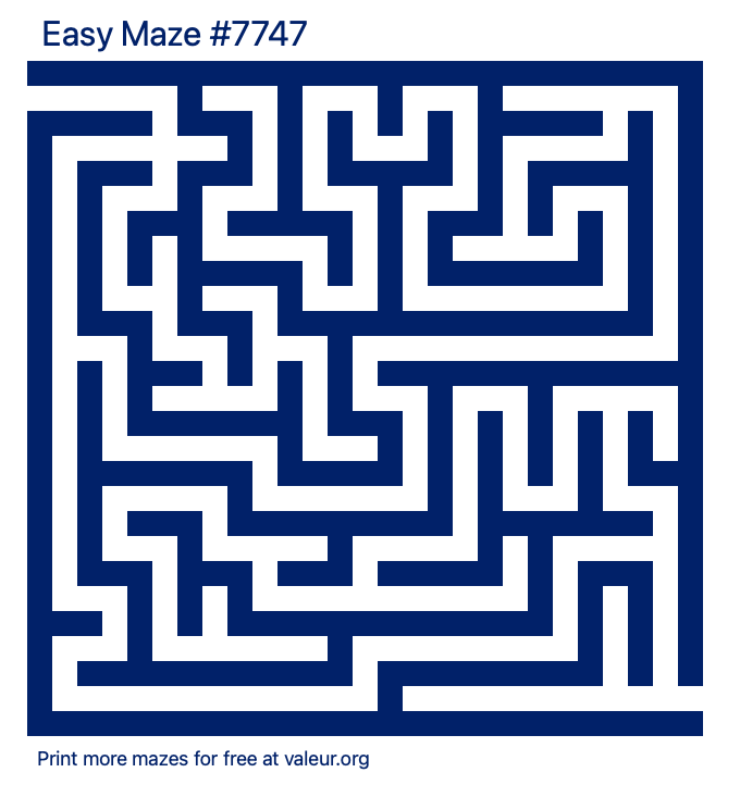 Free Printable Easy Maze number 7747