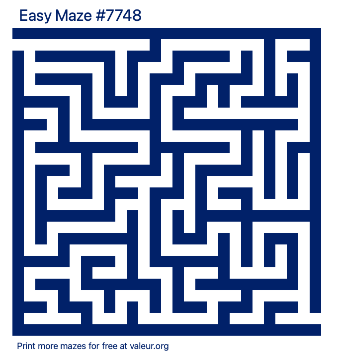 Free Printable Easy Maze number 7748