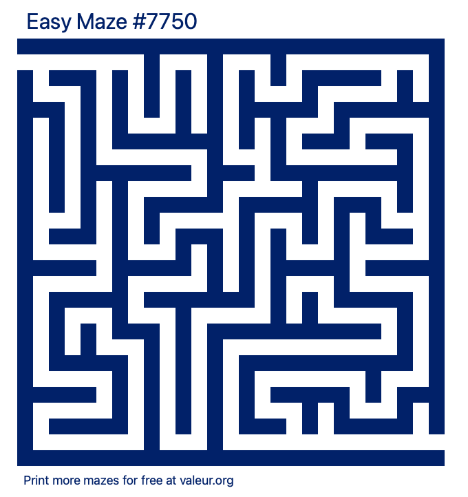 Free Printable Easy Maze number 7750