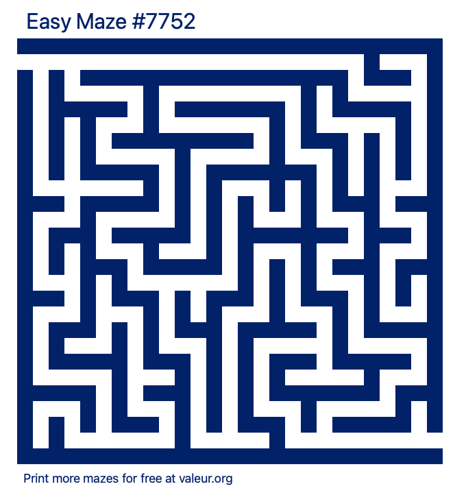 Free Printable Easy Maze number 7752