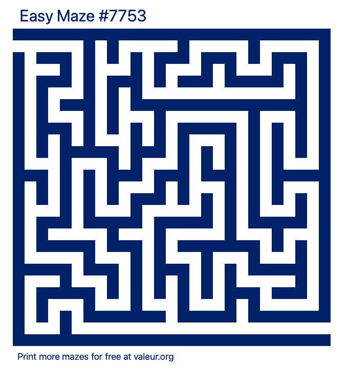 Free Printable Easy Maze number 7753