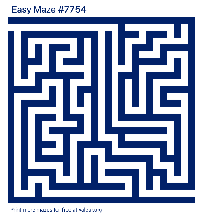 Free Printable Easy Maze number 7754