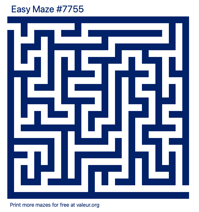 Free Printable Easy Maze number 7755