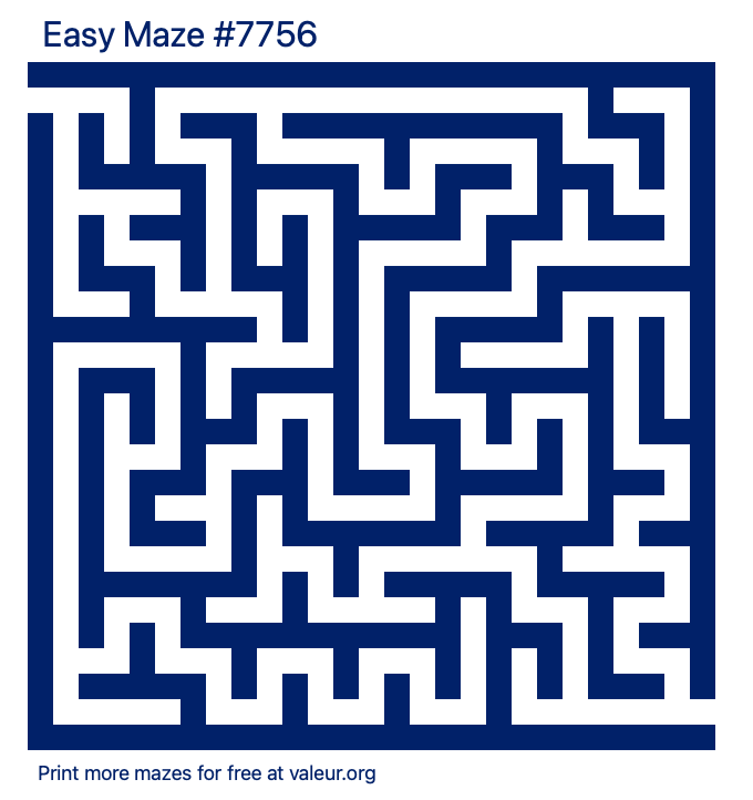 Free Printable Easy Maze number 7756