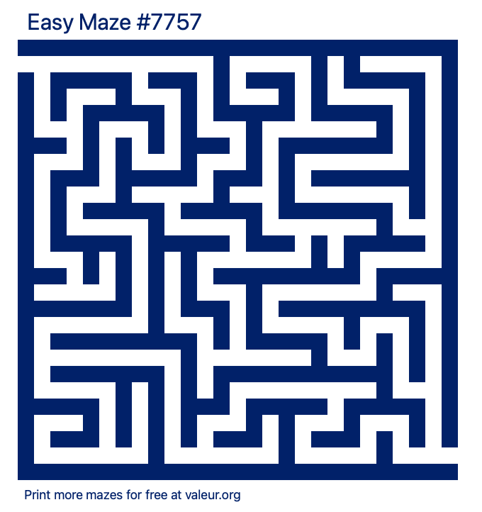 Free Printable Easy Maze number 7757