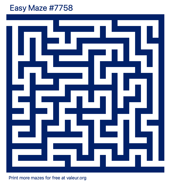 Free Printable Easy Maze number 7758