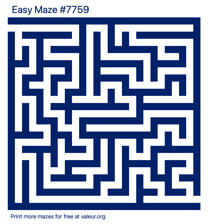 Free Printable Easy Maze number 7759