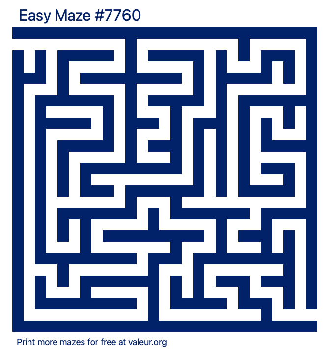 Free Printable Easy Maze number 7760