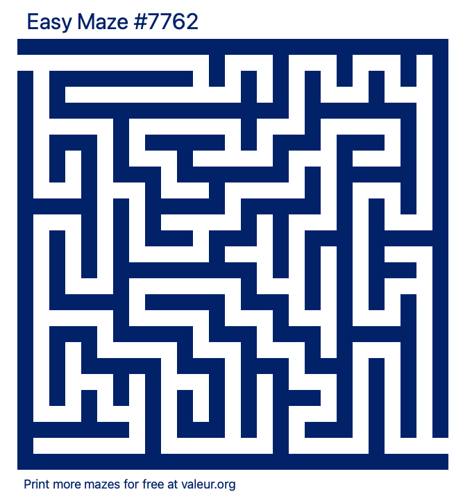 Free Printable Easy Maze number 7762