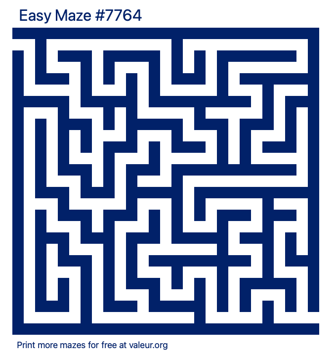 Free Printable Easy Maze number 7764